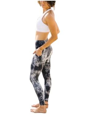 ZYIA Active Hendrix Soft Snug High Rise Gray Marble 28” Leggings Size 4 Small